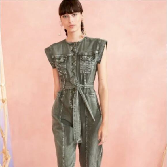 Ulla Johnson Olive Belted Jumpsuit - Picture 2 of 10